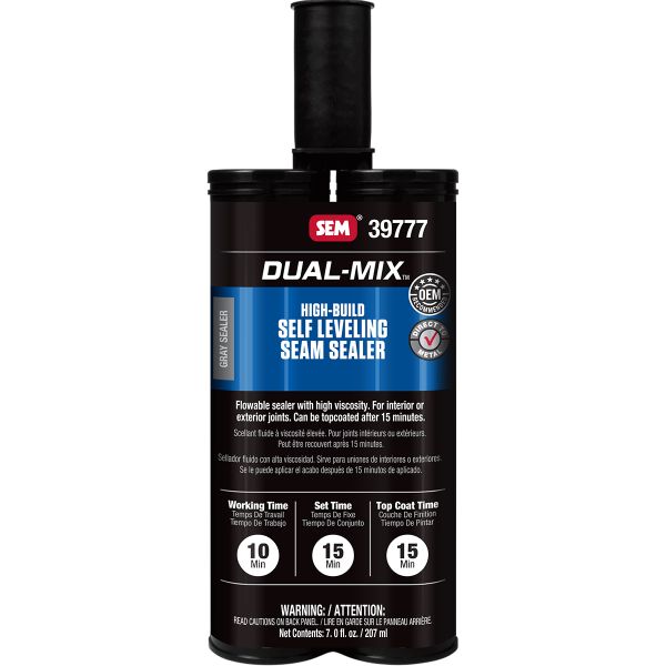 Sellador de juntas autonivelante de doble mezcla de alto espesor, cartucho de plástico de 7 oz