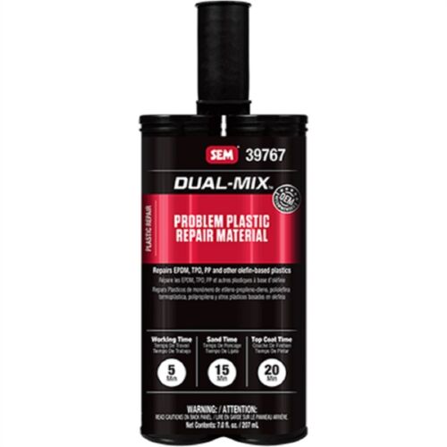Material de reparación de plástico con problemas de mezcla dual